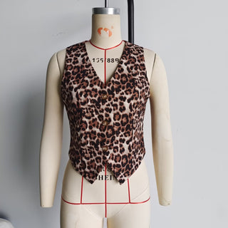 European And American Personalized Fashion Short Animal Pattern Vest - Phosgene