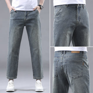 Men's Slim Fit Cropped Casual Light-colored Jeans Phosgene