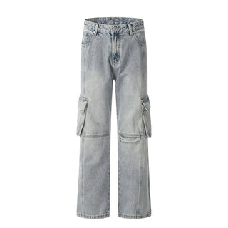 Punk Overalls Denim Trousers Men's Fashion Brand Stitching Phosgene