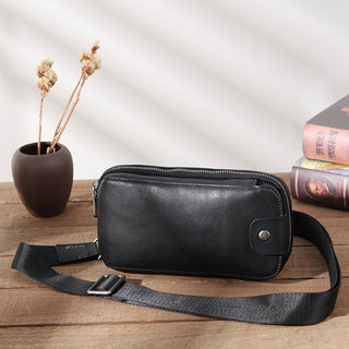 Men's Multi-functional Small Bag Cowhide Fanny Pack One Shoulder Cross-body - Phosgene