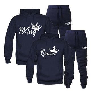 Sports Suit King Or Queen Printed Couple 2-piece Set Phosgene