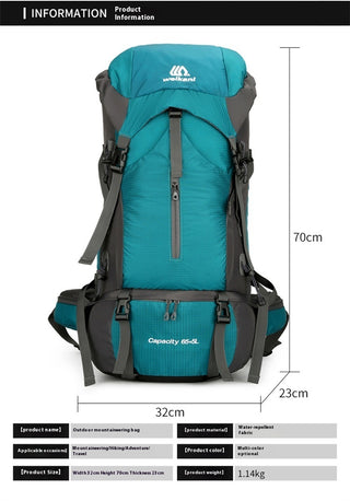 Outdoor Sports Hiking Bag 70 Liters Large Capacity - Phosgene