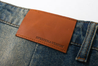 Men's Spring And Summer New Special-interest Design Washed And Worn Cargo Jeans Phosgene