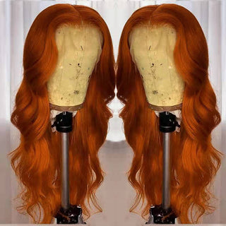 European And American Dark Orange Wig Hair Set Smooth Hair - Phosgene