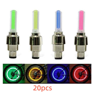 Neon Lights Tyre Wheel Valve Cap Light LED Car Tire Valve Caps Air Cover Tire Rim Valve Wheel Stem Cap Bike Light - Phosgene