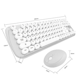 Wireless Keyboard And Mouse Set Girls Color Retro - Phosgene