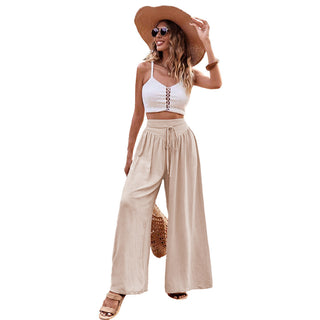 Simple Elegant Style Wide-leg Casual Pants Women - Phosgene