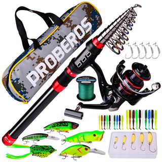 Long Cast Rod Fishing Reel Line Bag Bait Combination Set - Phosgene