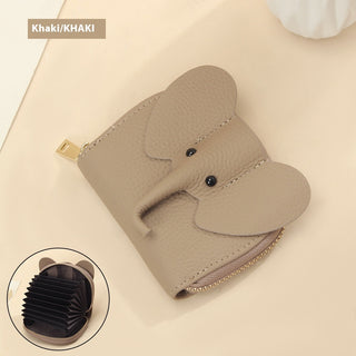 Leather Organ Card Holder Bags Creative Elephant Zipper Wallet Fashion Bag Phosgene