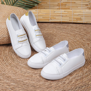 White Shoes Casual Versatile Slip-on Lazy Low-cut Flat - Phosgene