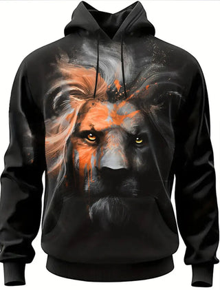 Fashion Brand Lion's Head 3D Hoodie Fashion Men And Women - Phosgene