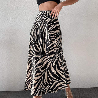 Zebra Stripes A- Line Skirt - Phosgene