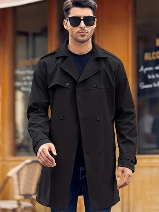 Men's Double-breasted Long-sleeved Lapel Cooked Coat - Phosgene