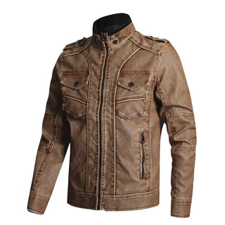 Thick PU Leather Coat Men's Fashion Casual - Phosgene