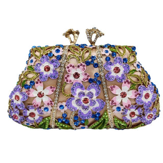 Dripping Oil Diamond Evening Bag Enamel Color Flower Clutch Phosgene