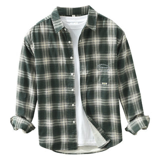 Artistic All-match Loose Comfortable Casual Plaid Long Sleeve Shirt Phosgene