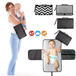 Baby Portable Foldable Washable Compact Travel Nappy Diaper Changing Mat Waterproof Baby Floor Mat Change Play Mat & Storage Bag - Phosgene