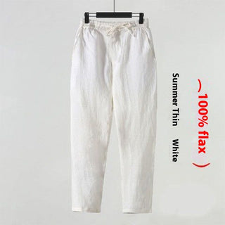 Cotton Linen Cropped Men's Casual Pants Style Phosgene