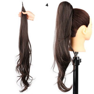 Women's High Ponytail Wig Winding Big Wave Long Curly Hair - Phosgene