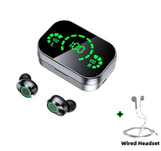 YD03 Wireless Bluetooth-compatible Headset TWS Large Screen Smart Digital Display In Ear Breathing Light - Phosgene