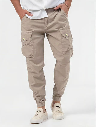 Men's Cargo Trousers With Three-dimensional Pockets Solid Color Casual Pants - Phosgene