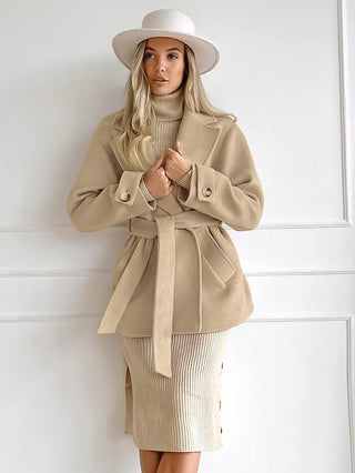 Retro Khaki Suit Collar Trench Coat Coat - Phosgene