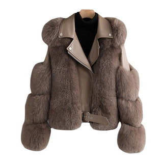 Women's Clothing Imitation Fur Women's Motorcycle Clothing Coat Autumn And Winter Young Coat - Phosgene