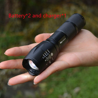 Aluminum Alloy Strong Light Flashlight 18650 Super Bright Outdoor Lighting T6 Flashlight - Phosgene