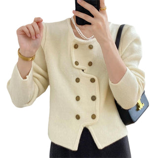 Classic Style Short Knitted Cardigan Jacket Advanced French Style - Phosgene