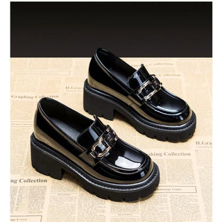 British Style Vintage Leather Shoes Women - Phosgene