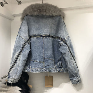 Women's Inner Denim Loose Coat - Phosgene