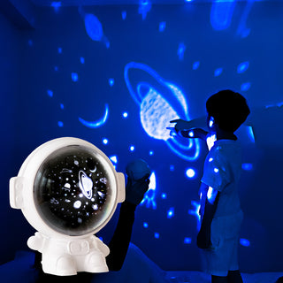 Galaxy Star Projector Starry Sky Night Light Astronaut Lamp Room Decr Gift Child Kids Baby Christmas Spaceman Projection - Phosgene