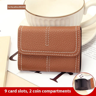 Large Capacity Women's Certificate Holder First Layer Cowhide Card Holder Wallet Phosgene