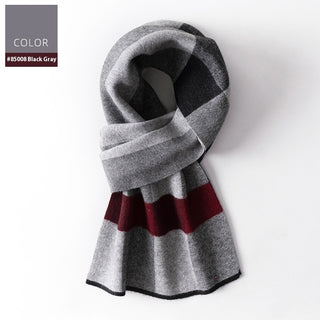 Wool Scarf Men's Winter Plaid Double-sided Scarf - Phosgene