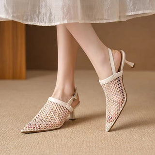 Ladies New Fashionable All-match Mesh High Heels - Phosgene