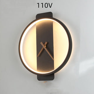 Nordic Wall Lamp Bedroom Bedside Lamp Clock Modeling Lamp - Phosgene