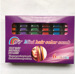 Temporary Mini Disposable Crayons Hair Color Dyeing Mascara Dye Chalk Box With Brush - Phosgene