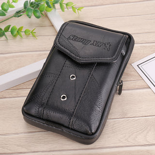 Men's Leather Belt Waist Bag With Large Capacity - Phosgene