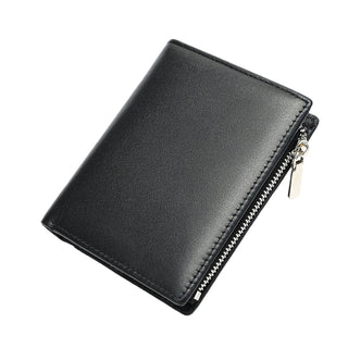 Handmade Cowhide Wallet Men's Top Layer Leather Zipper Anti-theft Swiping Large Capacity - Phosgene